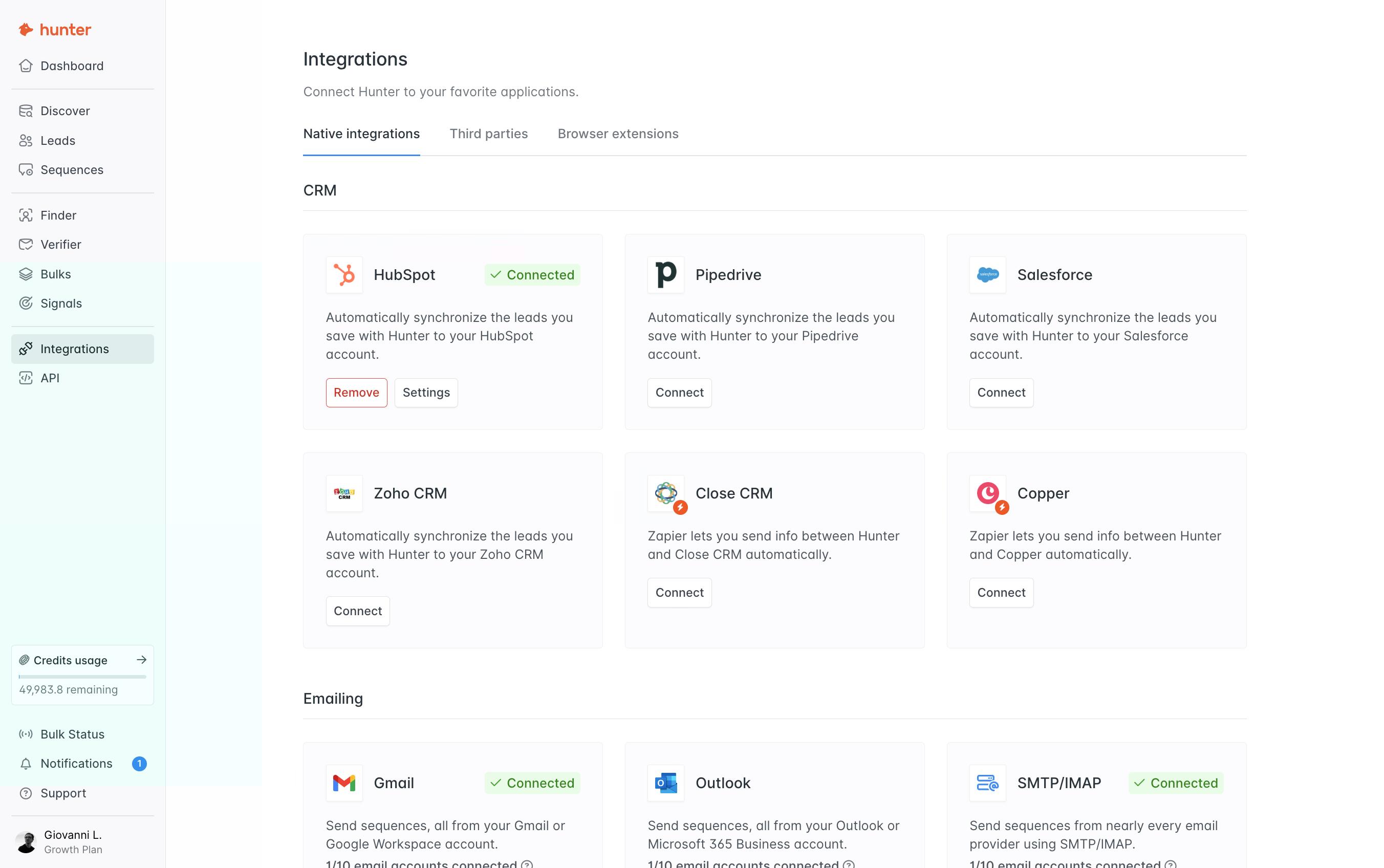 Hunter.io screenshot